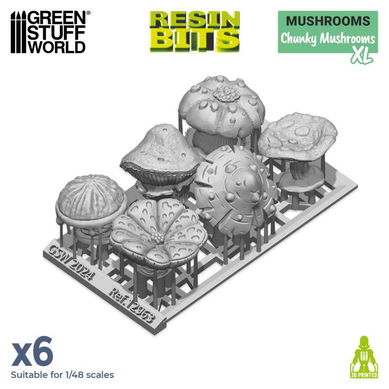 3D Printed Set Chunky Mushrooms XL GSW