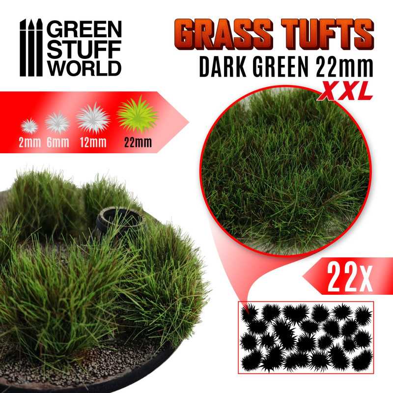 27mm Tall 22 New Tufts of Dark Wild Grass Dip38320 