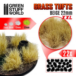 Grass TUFTS XXL - 22mm self-adhesive - BEIGE | Basing Materials