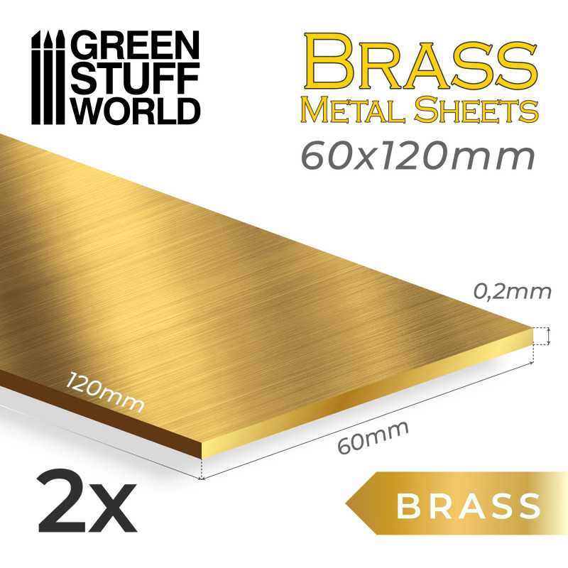 ▷ Acheter Feuille de métal - LAITON 60x120mm (Pack x2) | - Green Stuff World