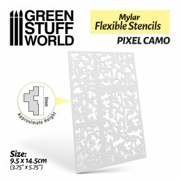 Plantillas Flexibles - Camuflaje de pixeles (9mm aprox.) Plantillas Aerografia Flexibles