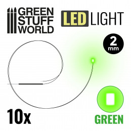Lumières LED Vertes - 2mm | Lumières LED 2mm