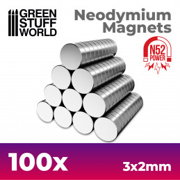 ▷ Neodymium Magnets 3x2mm - 100 units (N52) | - GSW