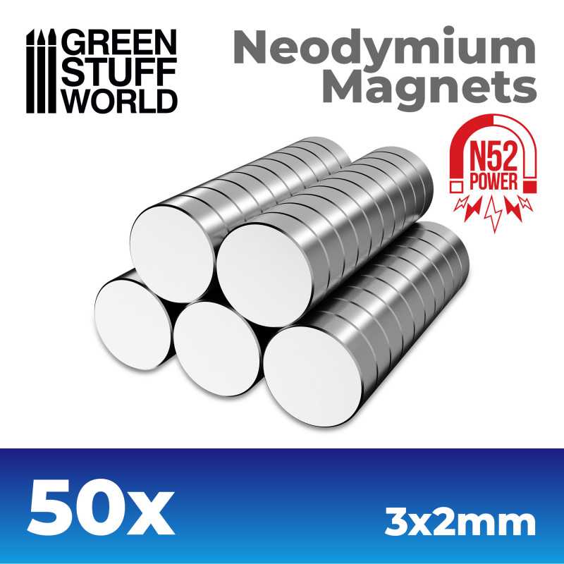 ▷ Imanes Neodimio 3x2mm - 50 unidades (N52) | - GSW