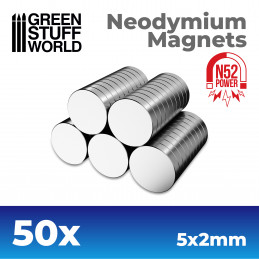 Neodym-Magnete 5x2mm - 50 stück (N52) | Magnete N52