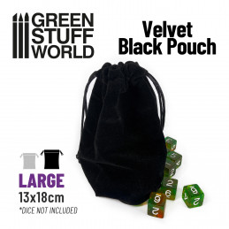 ▷ LARGE Velvet Black Pouch with Drawstrings
