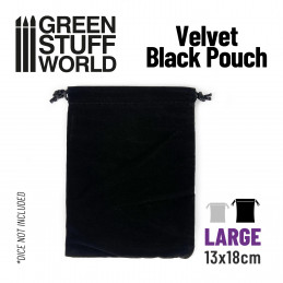 ▷ LARGE Velvet Black Pouch with Drawstrings