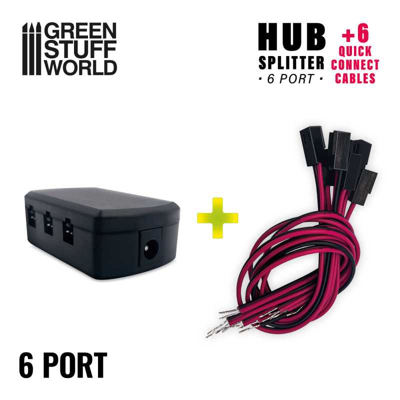 ▷ Distributeur HUB 6 ports + 6 câbles de connexion rapide | - GSW