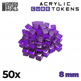 Jetons Cubes violet 8mm | Jetons et Meeples de jeu de société