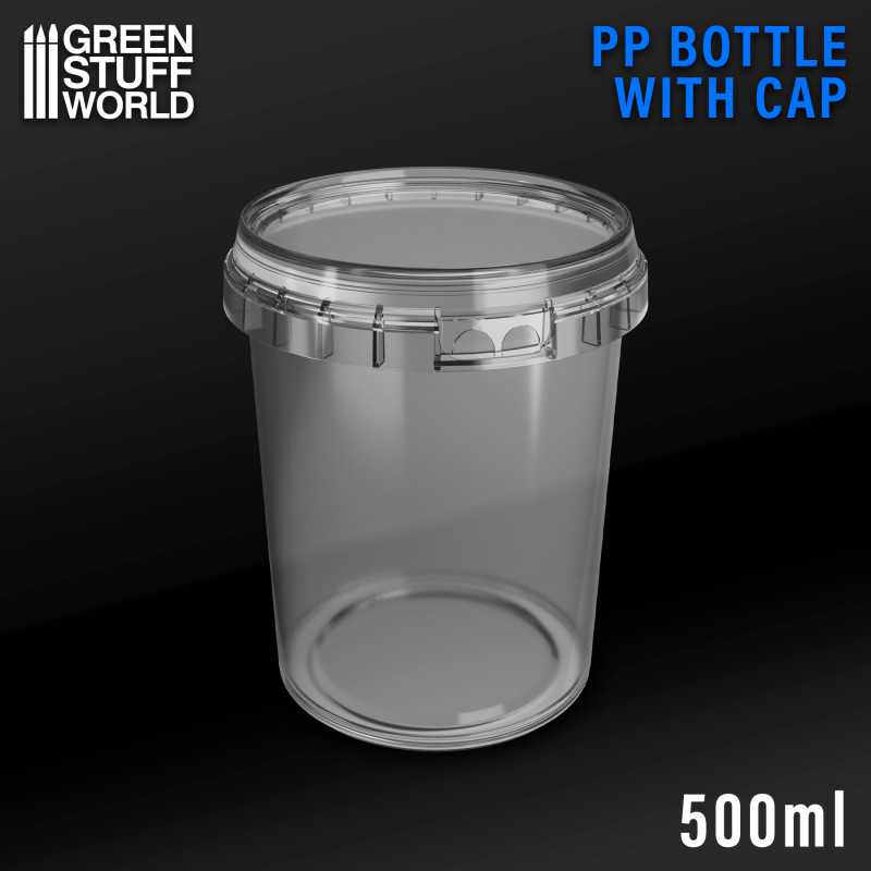 ▷ Pot en plastique PP de 500 ml avec couvercle