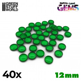 Gemme di plastica 12mm - Verdi | Token e Gettoni da Gioco