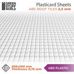 ABS Plasticard - ROOF TILES Textured Sheet - A4 | Textured Sheets