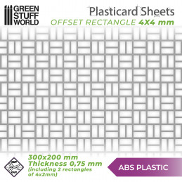 Kunststoffplatte PFLASTERSTEINE RECHTECKIG Plastikcard | Geprägte platten