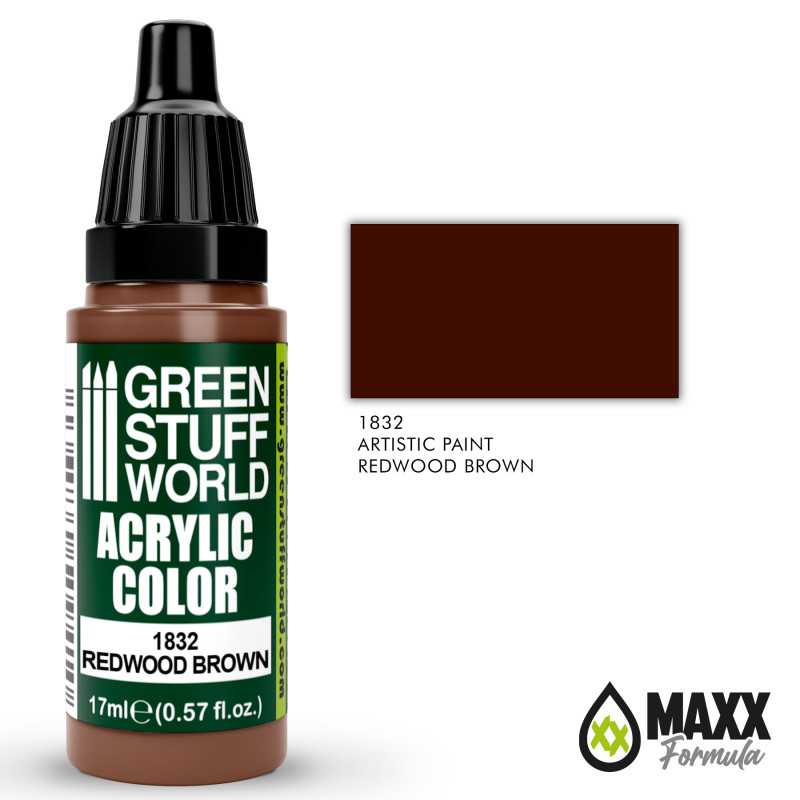 ▷ Acrylic Paint REDWOOD BROWN for modeling - GSW