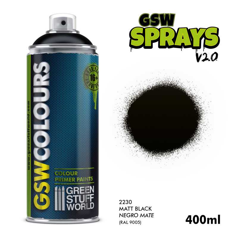 ▷ Bomboletta Spray - NERO Opaco 400ml | - GSW