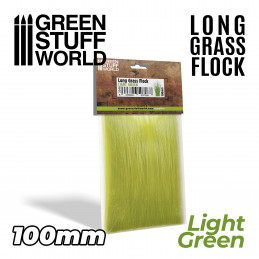Langes Gras Flock 100mm - Hellgrün | Langes Gras Flock