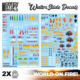 Waterslide Decals - World on Fire | Water Transfer Decals