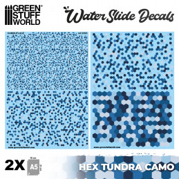 Decalcomanies a l'eau - Camouflage Tundra Hex | Décalcomanies