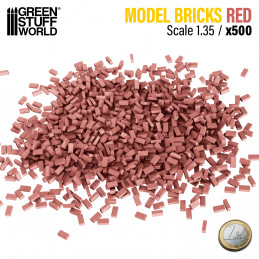 ▷ Miniature bricks - Red x800 1:24