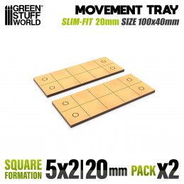 Vassoi di Movimento MDF - Quadrate Slimfit 100x40mm | Vassoi di movimento per basi quadrate