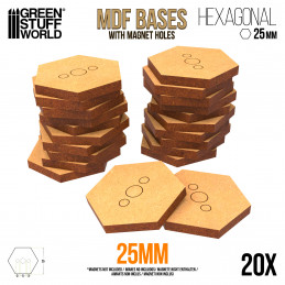 MDF Hex bases 25 mm | Hexagonal MDF Bases