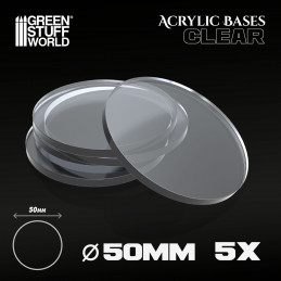 Acrylic Bases - Round 50 mm CLEAR | Acrylic Round Bases