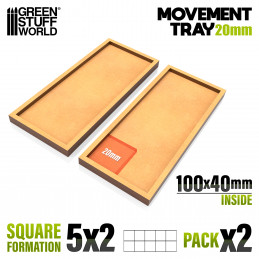 Plateaux de Mouvement MDF 100x40mm | Plateaux de mouvement pour bases carrées