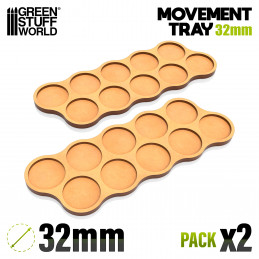 Plateaux de Mouvement MDF 32mm x10 - Skirmish | Plateaux de mouvement pour bases rondes