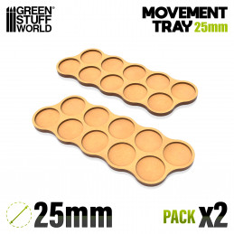 MDF Movement Trays 25mm x10 - Skirmish | Movement trays for round bases