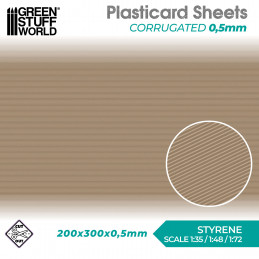 Plaque de Plasticard texturé ONDULÉE FINE 0.5mm | Plaques de Plasticard Texturé