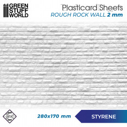 ABS Plasticard - ROUGH ROCK WALL Textured Sheet - A4 | Textured Sheets