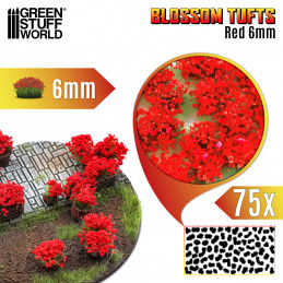 Blumenbüscheln - Tufts - 6mm - Roten Blumen