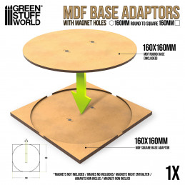 MDF Base adapter - Round 160mm to Square