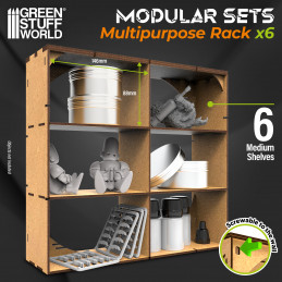 MDF Multipurpose Rack x6 | MDF Wood Displays