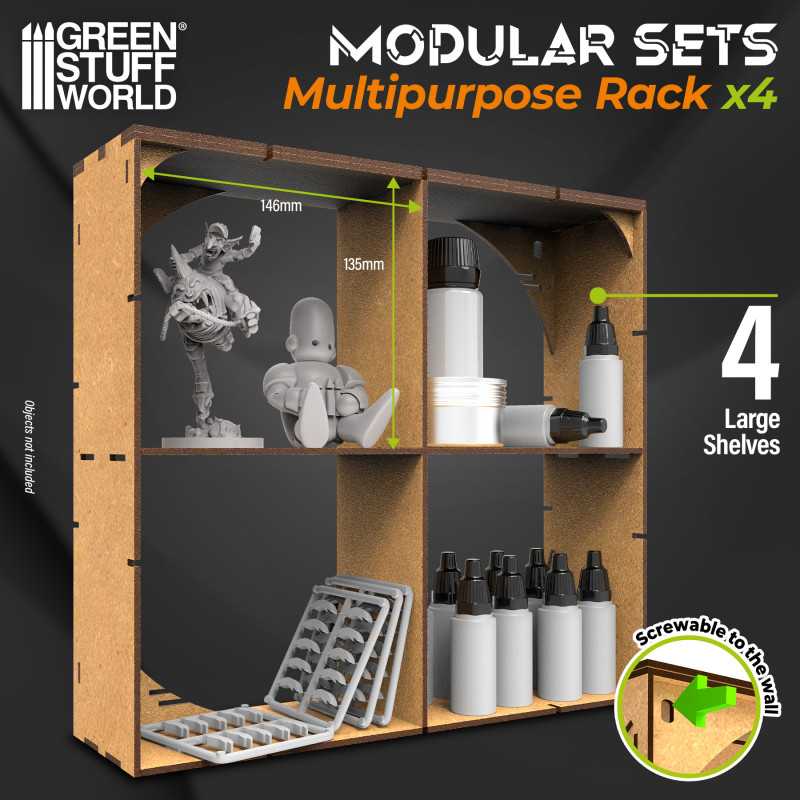 MDF Multipurpose Rack x4 | MDF Wood Displays