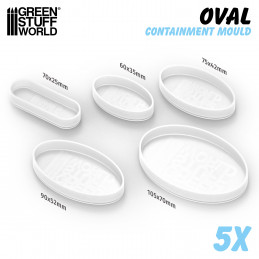 5x Auffangformen für Sockel - Oval | Auffangformen