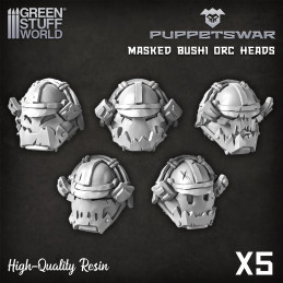 PuppetsWar - Bushi masqué Têtes d'ork Articles en résine