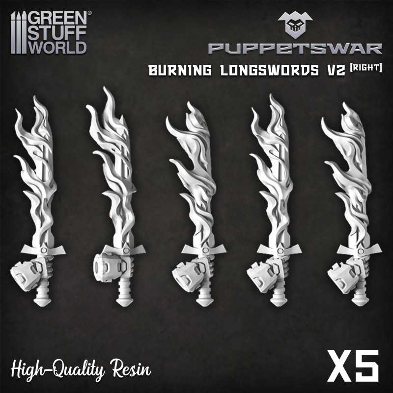 Puppetswar - Burning Longswords V2 - Right Resin items