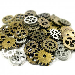 SteamPunk GEARS and COGS Beads 85gr *** 15 mm