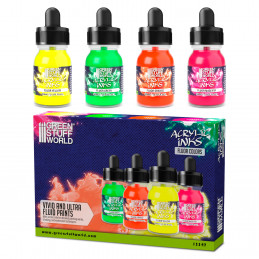 Acrylic Inks Set - Fluor (x4) | Fluorescent inks