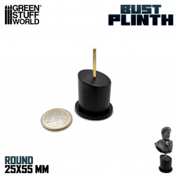 Tapered Round Bust Plinth 2,5x2,5cm Black | Bust Plinths