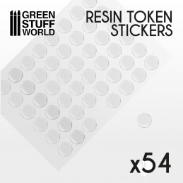 54x Resin Token Stickers 20mm | Resin Token Stickers