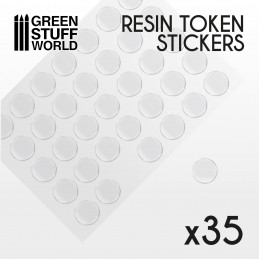 35x Resin Token Stickers 25mm | Resin Token Stickers