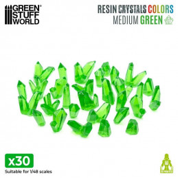 GREEN Resin Crystals - Medium