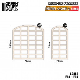 Industrial Arched Miniature Windows - Large (type 2)