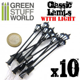 10x Lampadaires classiques avec LED | Lampadaires