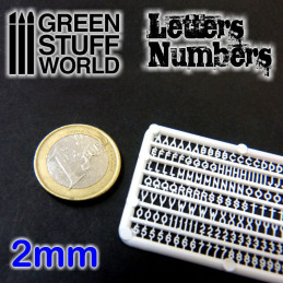 Lettres et nombres 2 mm | Lettres et chiffres Modelage