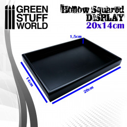 Hollow squared display 20x14 cm Black | Hollow plinths