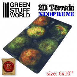 Terrain Neoprene 2D - Forêt avec 6 arbres | Terrain en néoprène