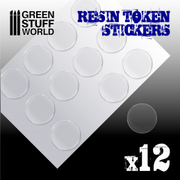 ▷ 6x Resin Token Stickers 50mm